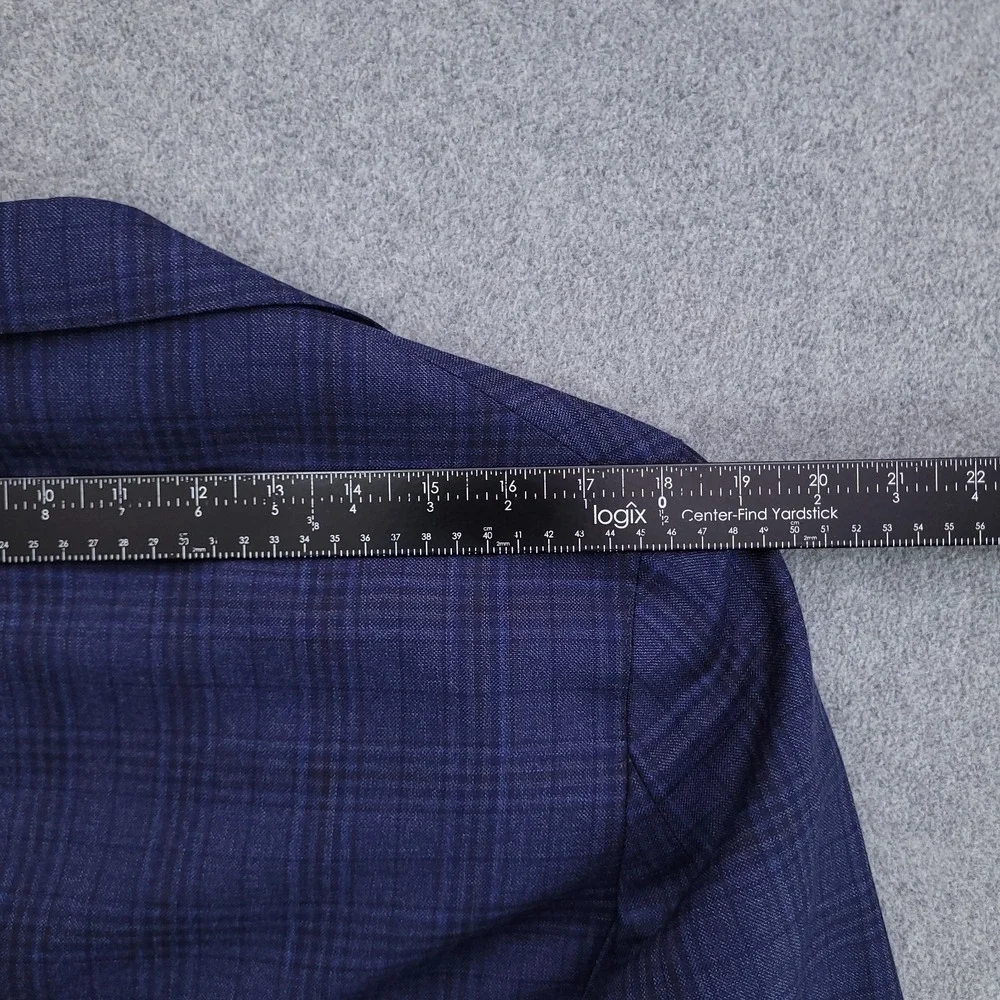 Jos A Bank Reserve Blazer Mens 42R Blue Plaid Lanificio Di Pray 130s Wool Jacket